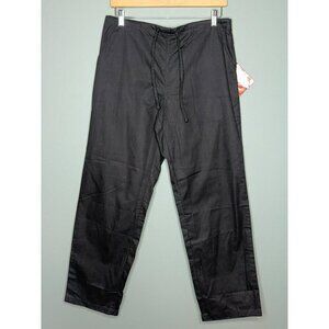 Dickies Women's Medium Black Pink Racing Stripe Drawstring Waist Scrub Pants NWT